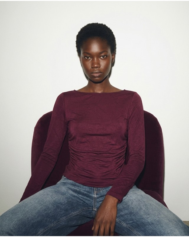 Side Ruched Top - purple