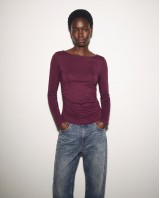 Side Ruched Top - purple