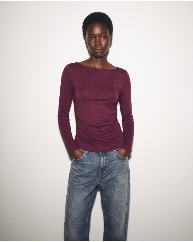 Side Ruched Top - purple