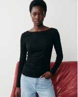 Side Ruched Top - Black