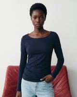 Side Ruched Top - navy