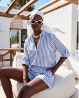 "Amalfi" Blue Striped Set