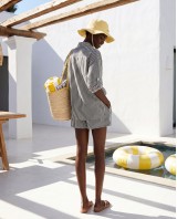 "Amalfi" Grey Striped Set