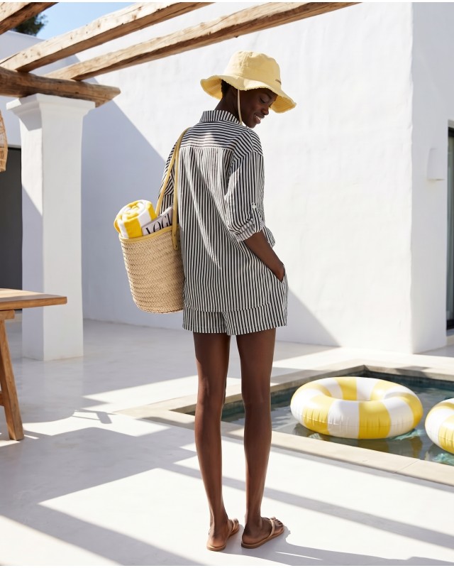 "Amalfi" Grey Striped Set