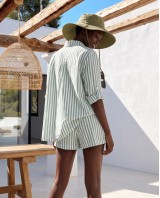 "Amalfi" Green Striped Set