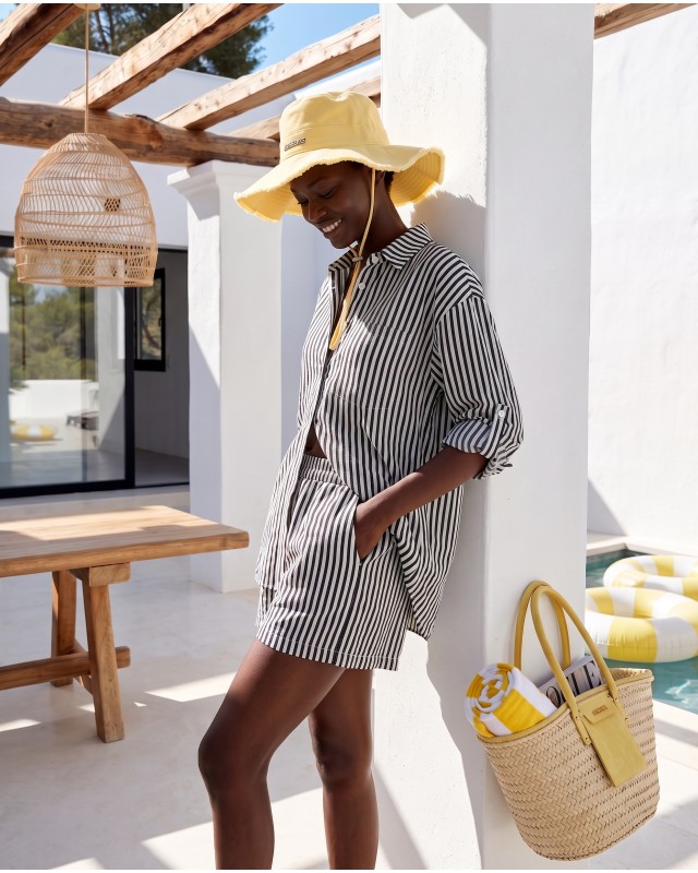 "Amalfi" Grey Striped Set