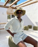 "Amalfi" Green Striped Set