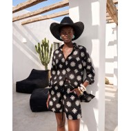 Dark Oasis Embroidered Set black