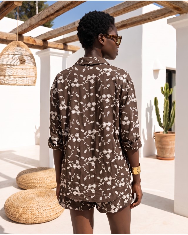 Dark Oasis Embroidered Set olive