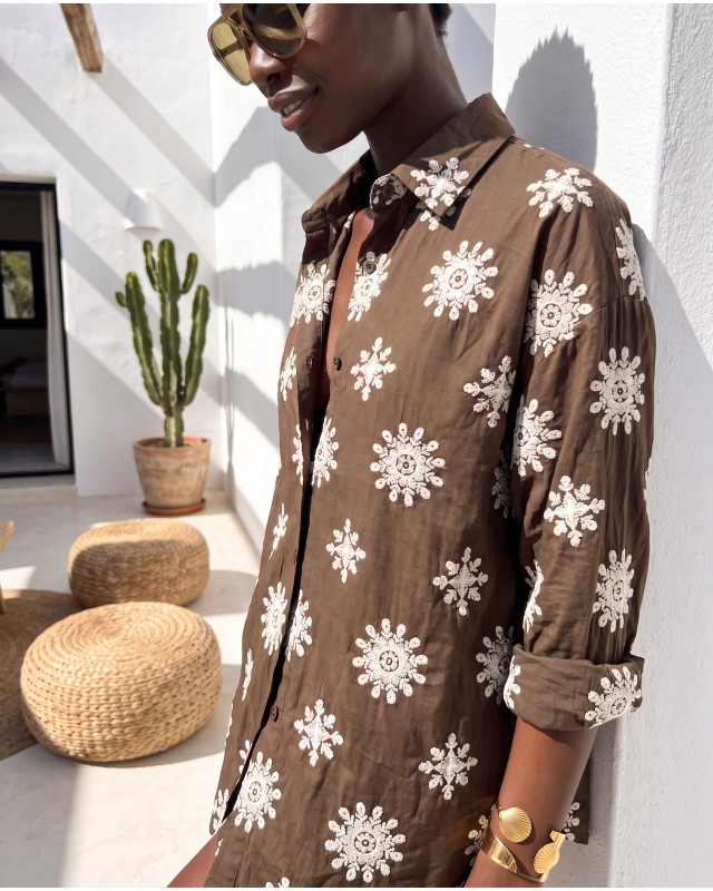 Dark Oasis Embroidered Set olive
