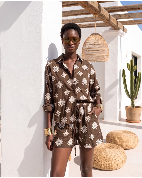 Dark Oasis Embroidered Set black