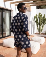 Dark Oasis Embroidered Set dark blue