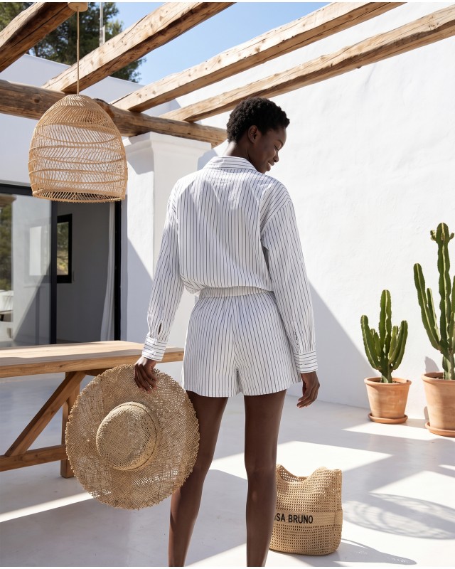  "Capri" white striped set 