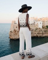 Σετ γιλέκο με παντελόνα με επένδυση εκρού μαύρο