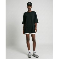 Μπλούζα βαμβακερή oversized με τρουακάρ μανίκι και βάτες μαύρο