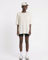 Μπλούζα βαμβακερή oversized με τρουακάρ μανίκι και βάτες off white 
