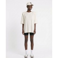 Μπλούζα βαμβακερή oversized με τρουακάρ μανίκι και βάτες off white 