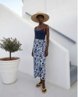  Φούστα Παρεό με δέσιμο στο πλάι floral blue