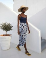  Φούστα Παρεό με δέσιμο στο πλάι floral blue