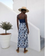  Φούστα Παρεό με δέσιμο στο πλάι floral blue