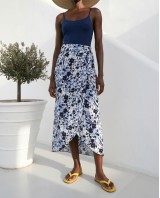  Φούστα Παρεό με δέσιμο στο πλάι floral blue