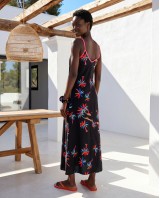 Φόρεμα με αυξομείωση στην τιράντα & σετ scrunchie fuchsia "black palm"