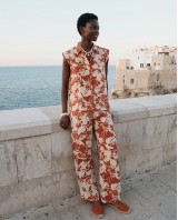 Σετ αμάνικο πουκάμισο και παντελόνα flower print εκάι