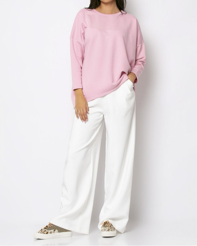 Μπλούζα φούτερ φαρδιά ροζ απαλό