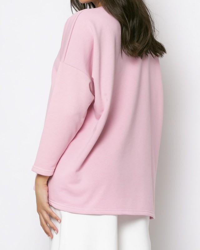 Μπλούζα φούτερ φαρδιά ροζ απαλό