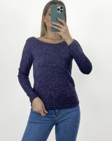 Μπλούζα μακρυμάνικη με χαμηλή πλάτη μωβ