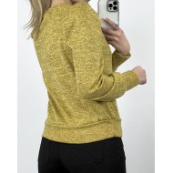 Μπλούζα μακρυμάνικη με φουσκωτό μανίκι μουσταρδί