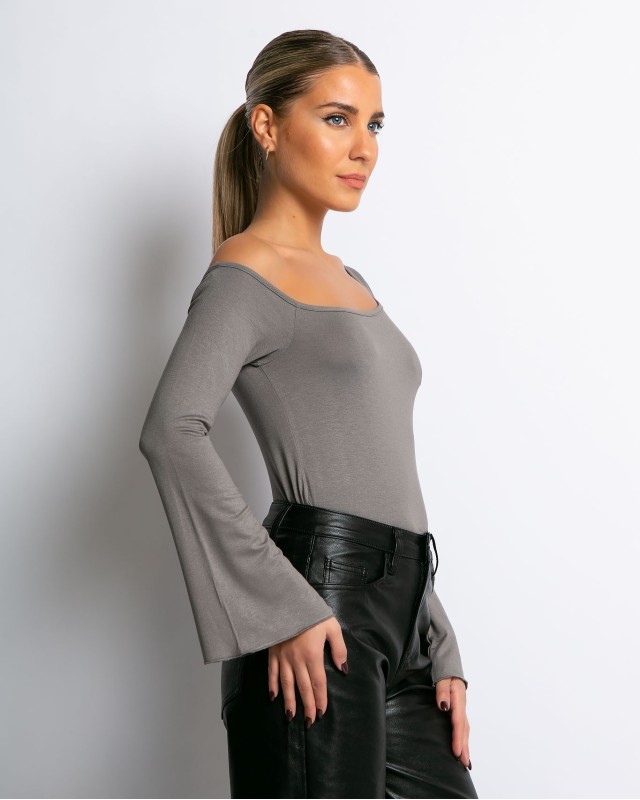 Μπλούζα viscose μακρυμάνικη με καμπάνα μανίκι elephant Μπλούζα viscose μακρυμάνικη με καμπάνα μανίκι elephant