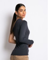 Μπλούζα viscose μακρυμάνικη με ένα μανίκι ανθρακί Μπλούζα viscose μακρυμάνικη με ένα μανίκι ανθρακί