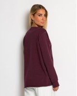 Μπλούζα φούτερ αχνούδιαστο πιο κοντή μπροστά κομμένη στο τελείωμα δαμασκηνί