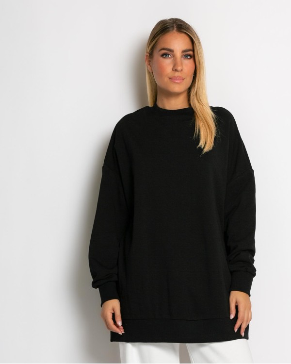 Μπλούζα φούτερ αχνούδιαστο oversized χακί