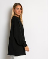 Μπλούζα φούτερ αχνούδιαστο oversized μαύρο