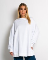Μπλούζα φούτερ αχνούδιαστο oversized λευκό