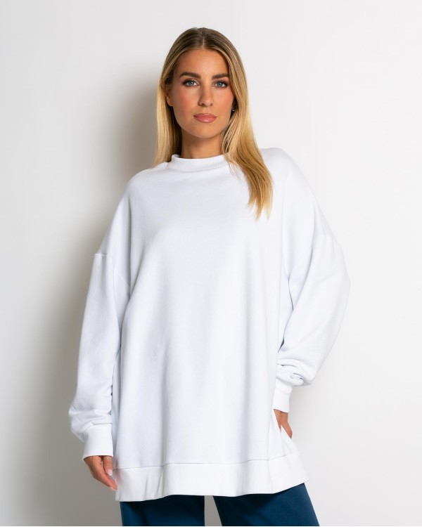 Μπλούζα φούτερ αχνούδιαστο oversized χακί