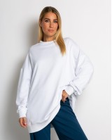 Μπλούζα φούτερ αχνούδιαστο oversized λευκό