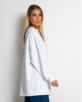 Μπλούζα φούτερ αχνούδιαστο oversized λευκό