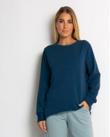 Μπλούζα φούτερ αχνούδιαστο πιο κοντή μπροστά κομμένη στο τελείωμα ραφ