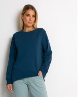 Μπλούζα φούτερ αχνούδιαστο πιο κοντή μπροστά κομμένη στο τελείωμα ραφ