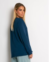 Μπλούζα φούτερ αχνούδιαστο πιο κοντή μπροστά κομμένη στο τελείωμα ραφ