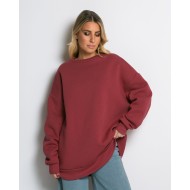 Μπλούζα φούτερ χνούδι oversized με κλειστή λαιμόκοψη cherry