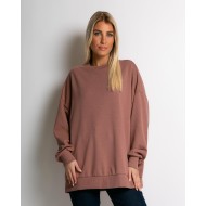 Μπλούζα φούτερ αχνούδιαστο oversized dusty pink