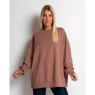 Μπλούζα φούτερ αχνούδιαστο oversized dusty pink