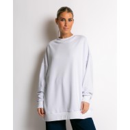 Μπλούζα φούτερ αχνούδιαστο oversized λευκό