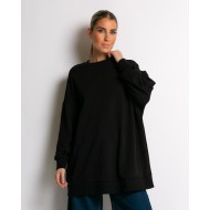Μπλούζα φούτερ αχνούδιαστο oversized μαύρο
