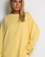 Μπλούζα φούτερ αχνούδιαστο oversized κίτρινο
