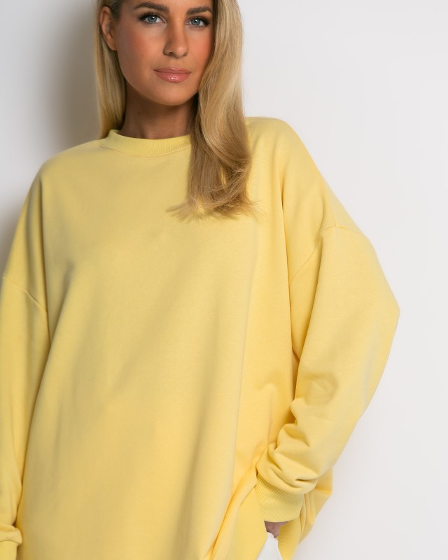 Μπλούζα φούτερ αχνούδιαστο oversized κίτρινο